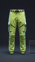 Hyper acid yellow technical cargo pants